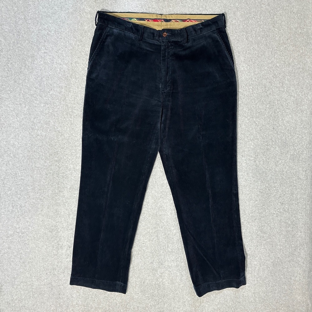 Polo Ralph Lauren Men Pants 36x30 Preston Navy Blue Corduroy Straight Preppy Ivy